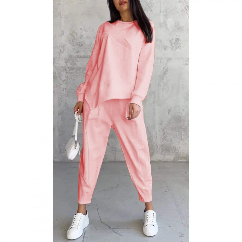 Noemi — Conjunto de Sudadera y Pantalones con Dobladillo Asimétrico