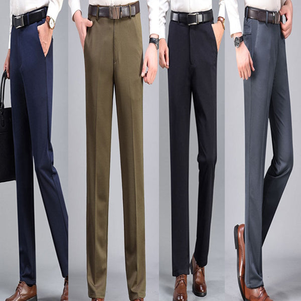 Pantalones Formales Estructurados Slim Fit Clásicos