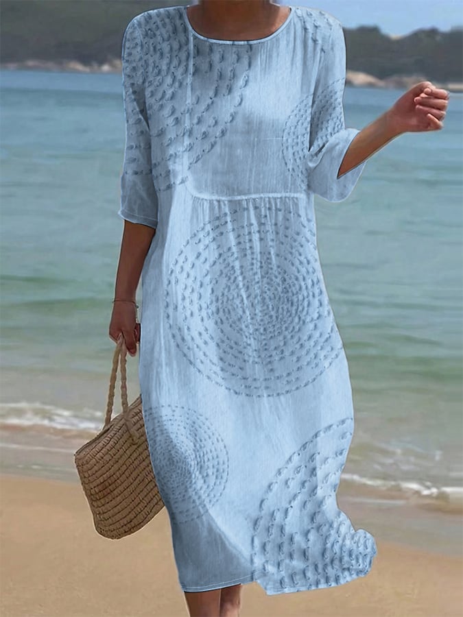 Vestido suelto de color sólido para mujer - Ligero