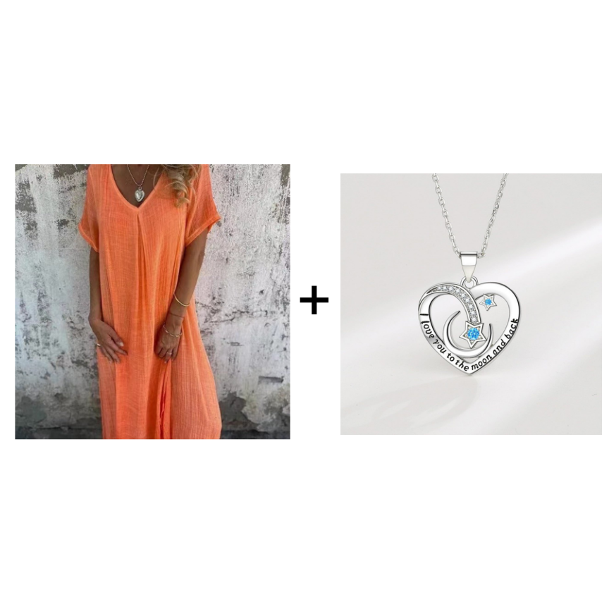 Vestido Midi Cómodo con Escote en V