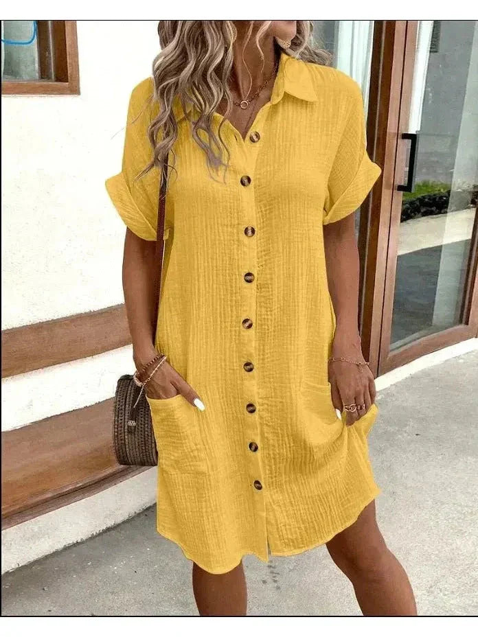 Linnae — Vestido Midi de Lino para Mujeres