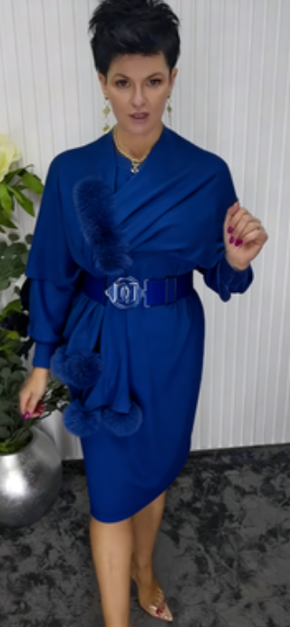 Vestido de Manga Larga de Acabado de Piel Noréa - Elegante Vestido