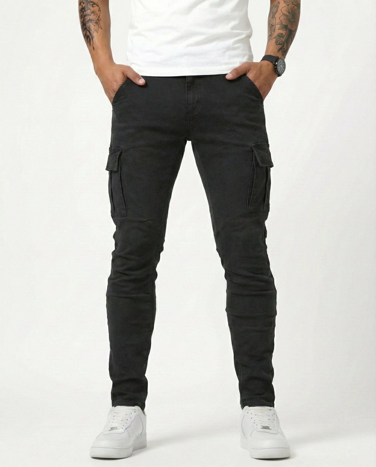 Pantalones Cargo Elásticos Navy - Cómodos y Estilosos