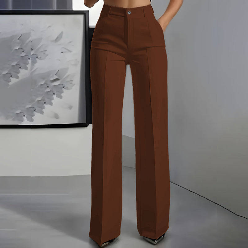 Pantalones de Vestir de Cintura Alta - Ajuste Estructurado Halagador