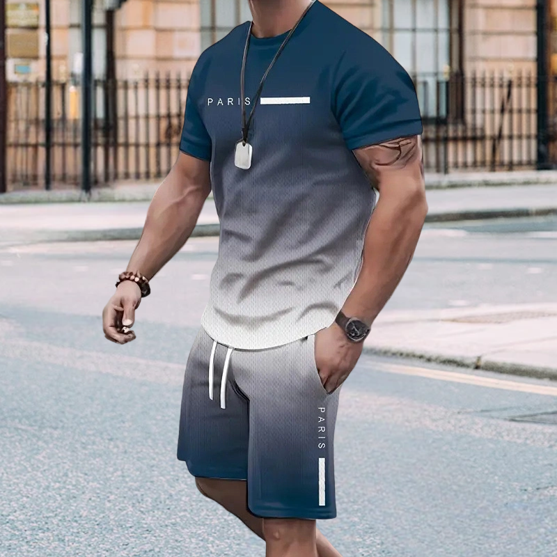 Luxoro — Conjunto de camiseta y pantalones cortos con degradado