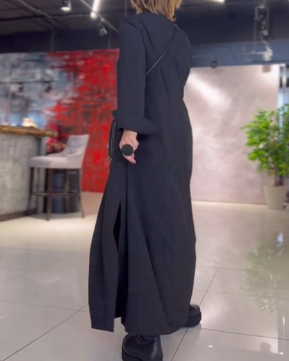 Vestido largo suelto con aberturas laterales - Casual vestido tipo shift