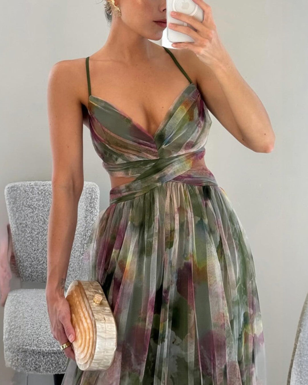 Elegancia Floral - Elegante Vestido Maxi