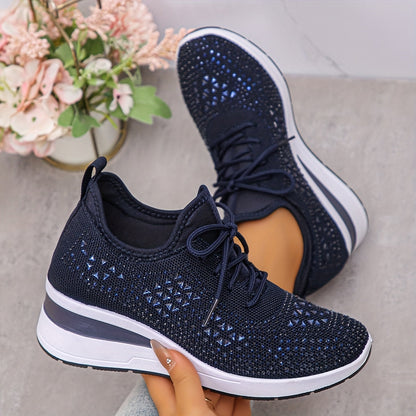 Zapatillas casuales - Transpirables para mujeres adornadas con cristales