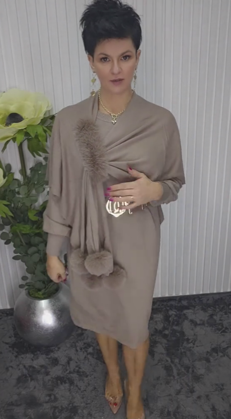 Vestido de Manga Larga de Acabado de Piel Noréa - Elegante Vestido