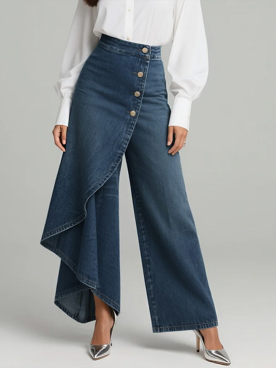 Jeans de Mujer de Cintura Alta - Ajuste Suelto y Estiloso