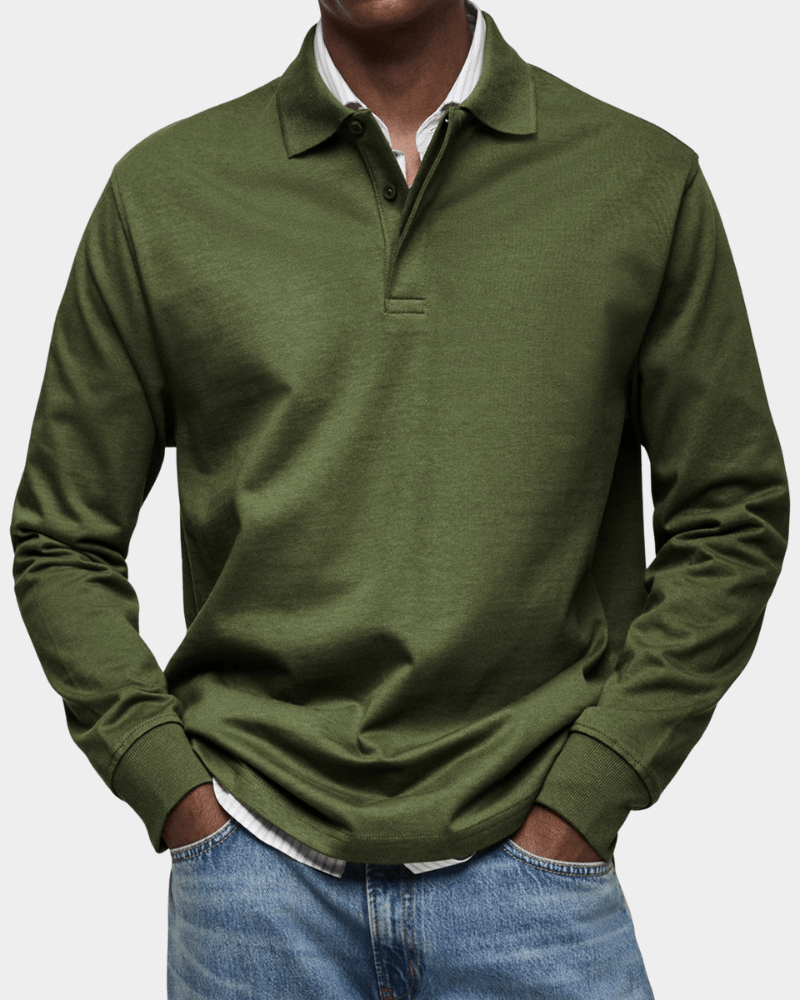 Polo de Primavera Cómodo con Mangas Largas