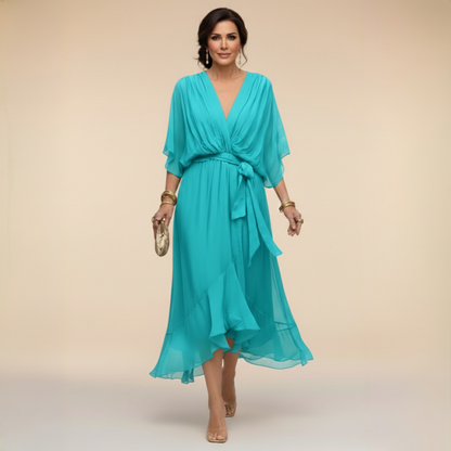 Monica - Elegante Vestido de Chiffon con Escote en V