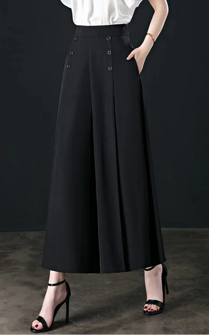 Hotishop - Pantalones plisados cómodos y elegantes con piernas anchas