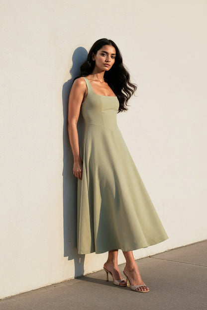 Gracen — Vestido Midi Fluido para Mujeres