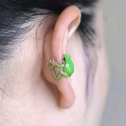 Conjunto de Joyas de Sapo — Anillo y Pendientes con Motivo Natural