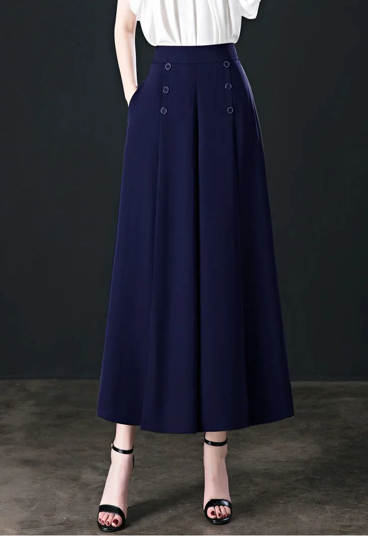 Hotishop - Pantalones plisados cómodos y elegantes con piernas anchas