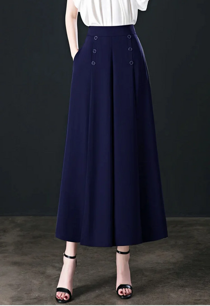 Hotishop - Pantalones plisados cómodos y elegantes con piernas anchas