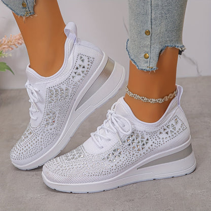 Zapatillas casuales - Transpirables para mujeres adornadas con cristales