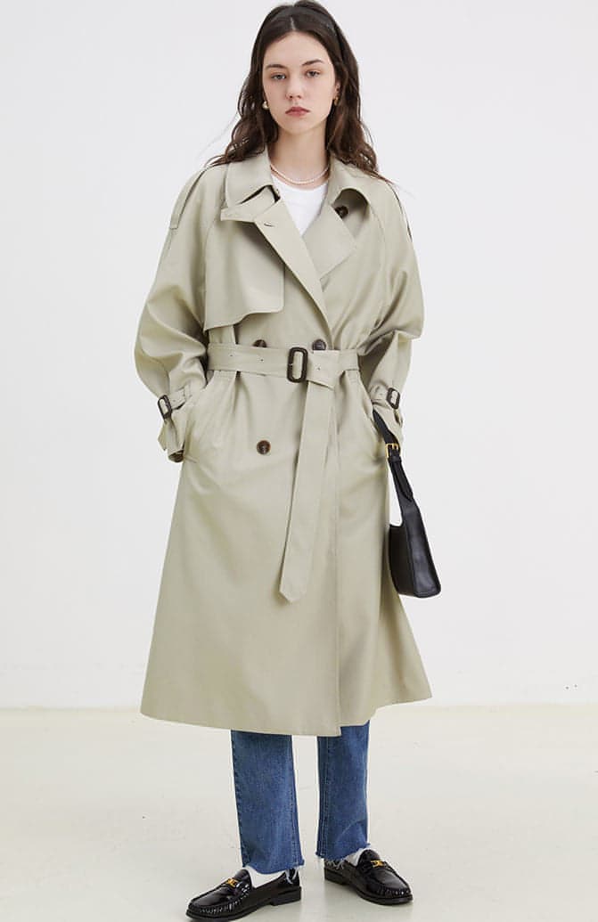 Abrigo Trench Melton - Elegante Doble Botonadura