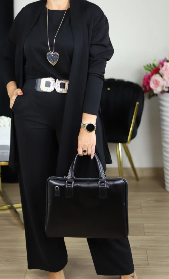 Conjunto Elegante de 3 Piezas - Cómodo Cárdigan Largo, Top y Pantalones
