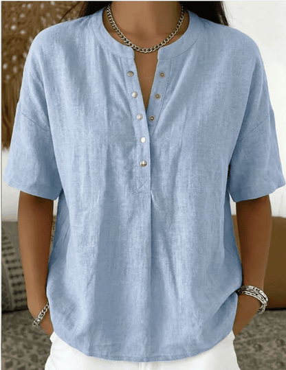 Saveline — Blusa de Manga Corta Sólida