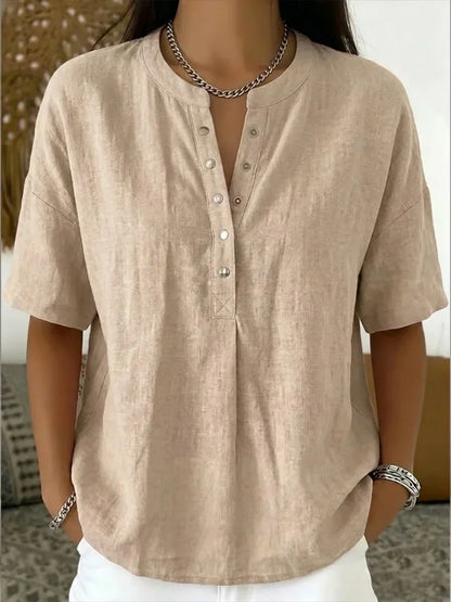 Saveline — Blusa de Manga Corta Sólida