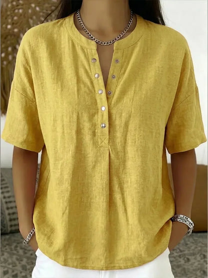 Saveline — Blusa de Manga Corta Sólida