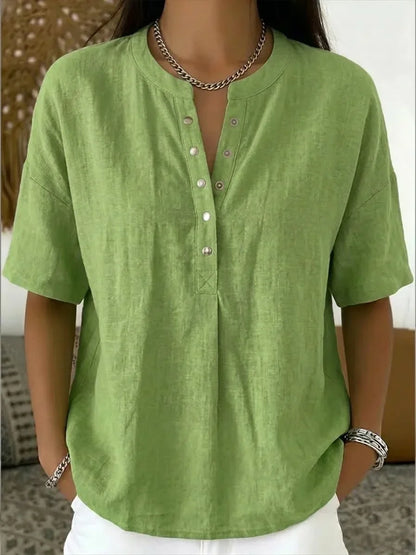 Saveline — Blusa de Manga Corta Sólida