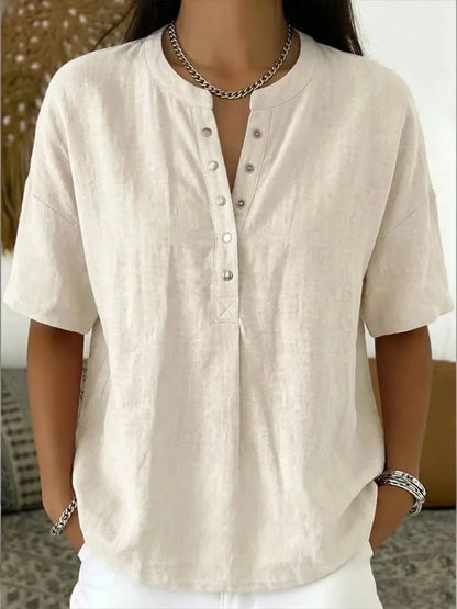 Saveline — Blusa de Manga Corta Sólida