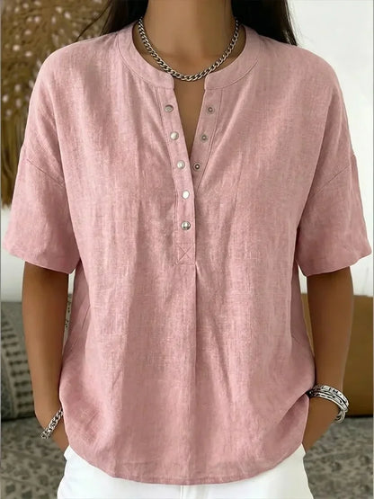 Saveline — Blusa de Manga Corta Sólida