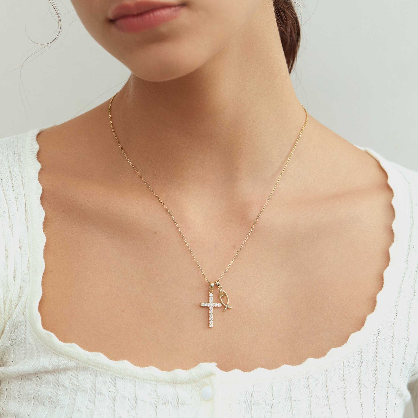 Collar de Fe — Colgante de Cruz Ichthys