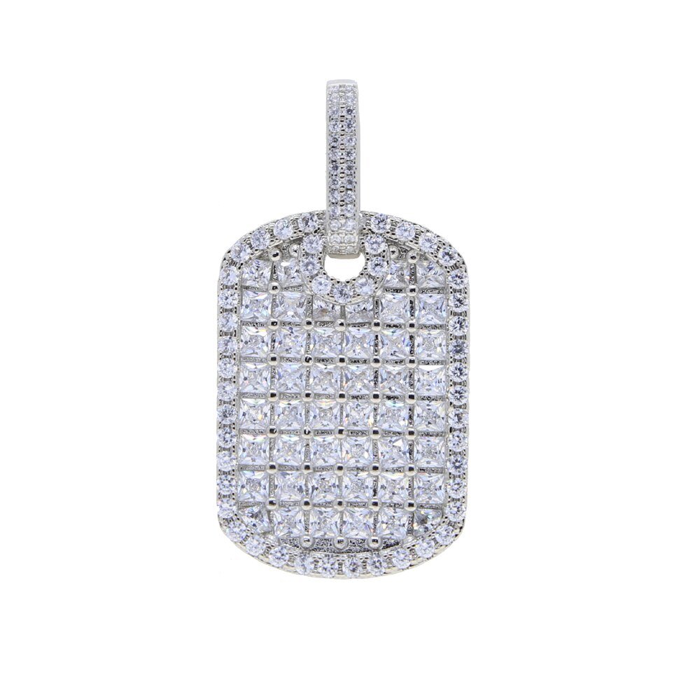 Placa de Perro de Diamante Dorado - Lujoso Colgante