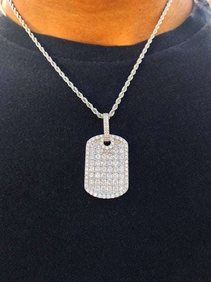 Placa de Perro de Diamante Dorado - Lujoso Colgante