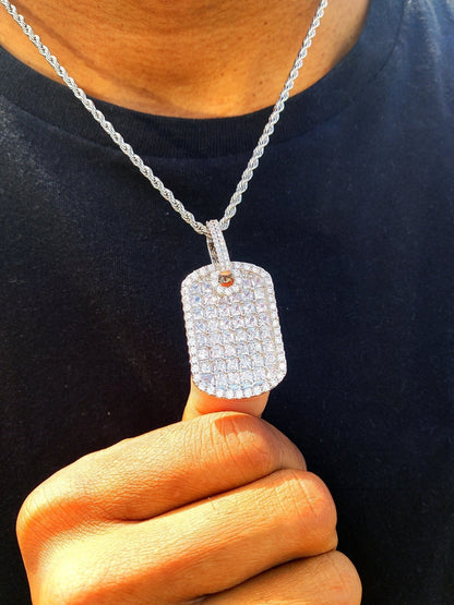 Placa de Perro de Diamante Dorado - Lujoso Colgante