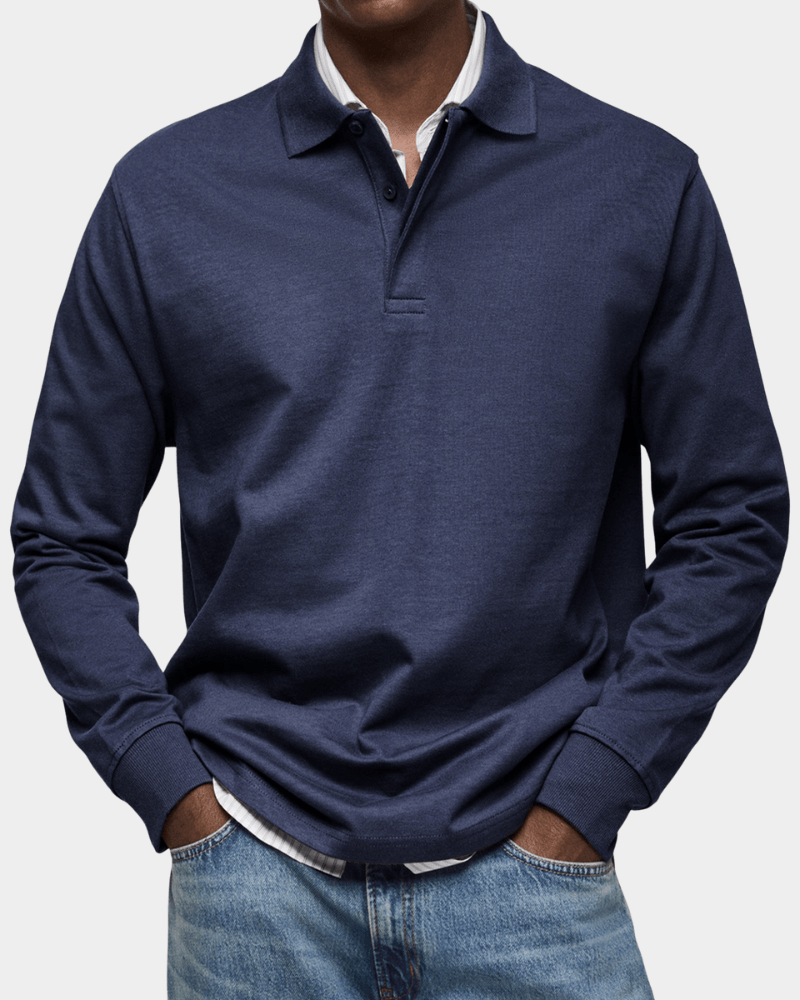 Polo de Primavera Cómodo con Mangas Largas