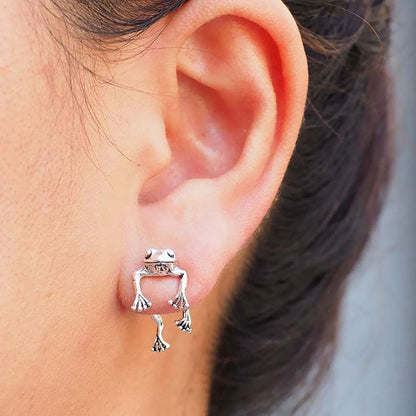 Pendientes de Rana — Plata Inspirada en la Naturaleza
