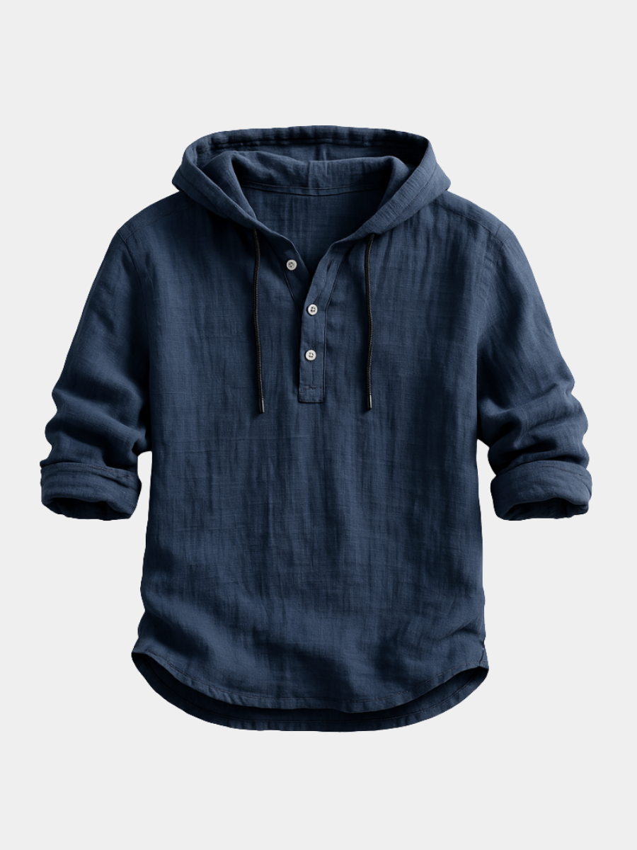 Lorenzo - Refinado Camisa con Capucha de Lino