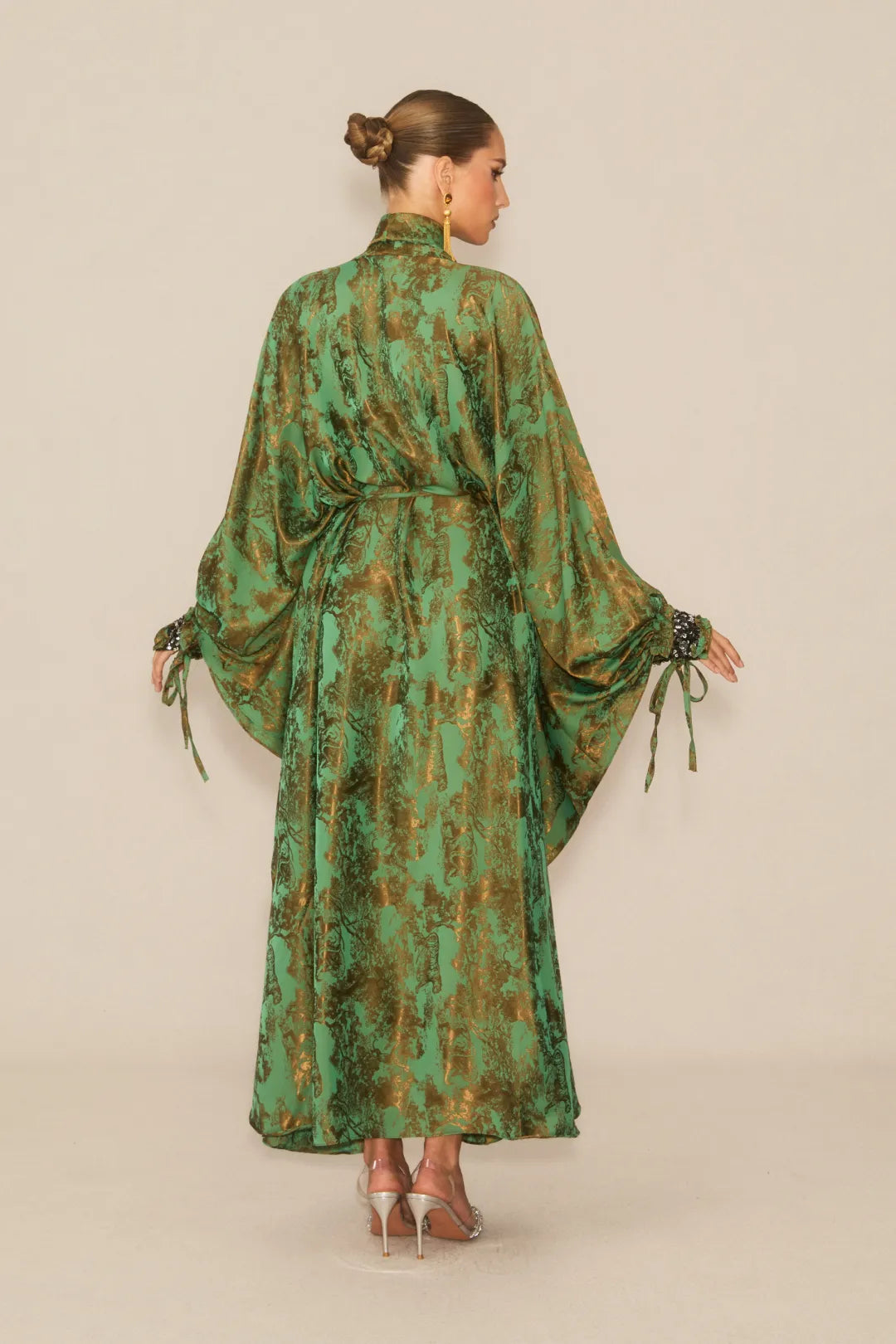 Veldra - Vestido Maxi Floral Verde Bosque