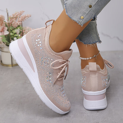 Zapatillas casuales - Transpirables para mujeres adornadas con cristales