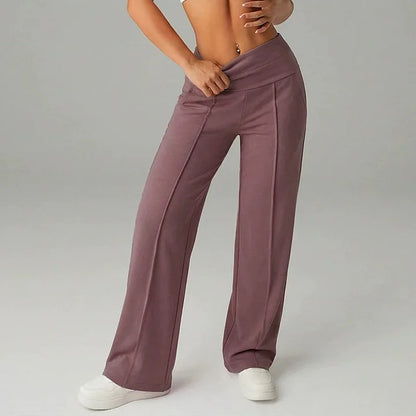Pantalones de pierna recta de color sólido para mujer - Cómodos Pantalones