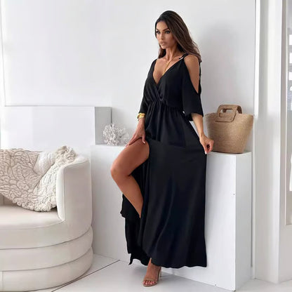 Velvara — Vestido Maxi de Silueta Alta