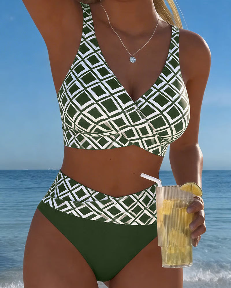 Diavèra — Conjunto de bikini con corte en forma de sujetador con estampado de diamante