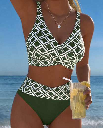 Diavèra — Conjunto de bikini con corte en forma de sujetador con estampado de diamante