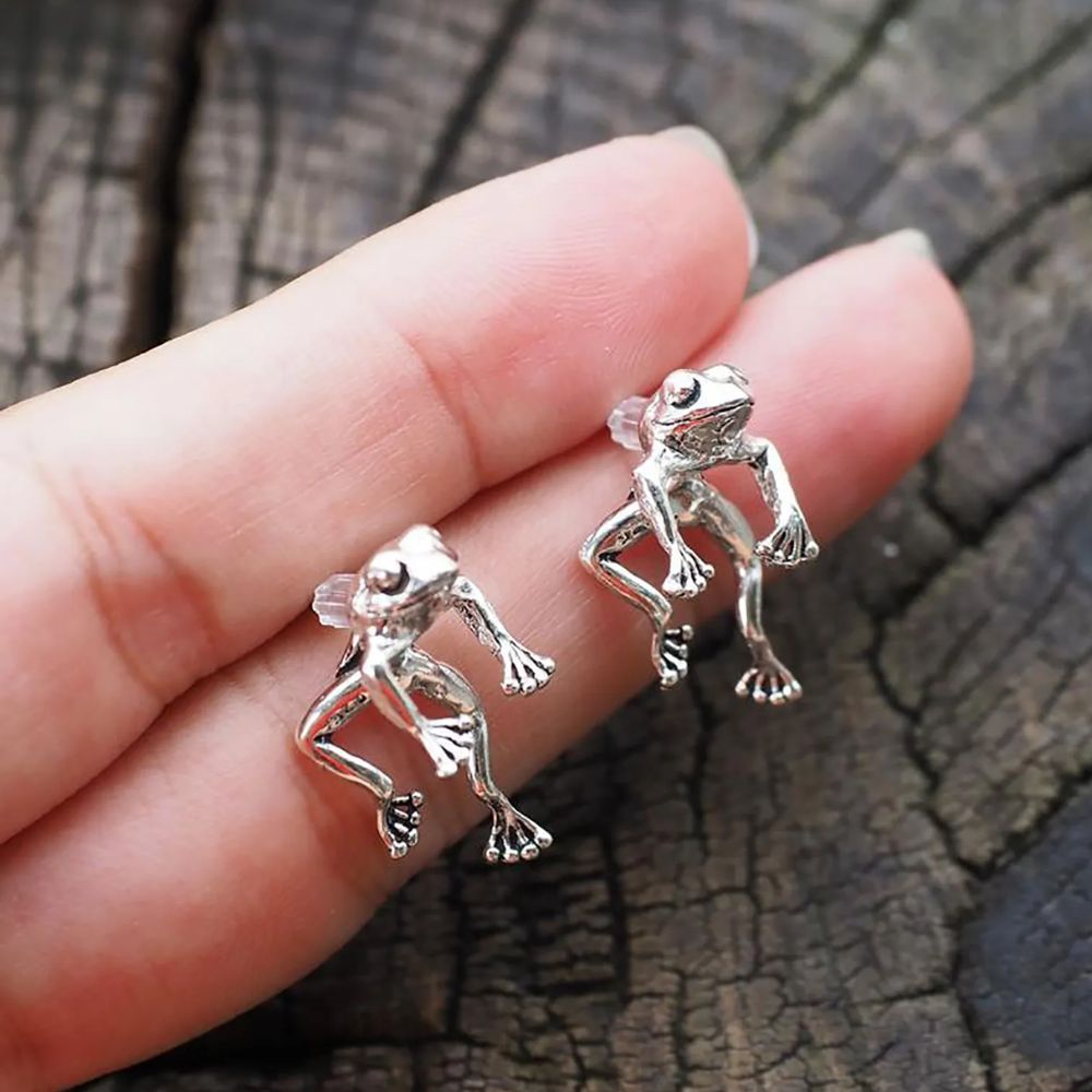 Pendientes de Rana — Plata Inspirada en la Naturaleza