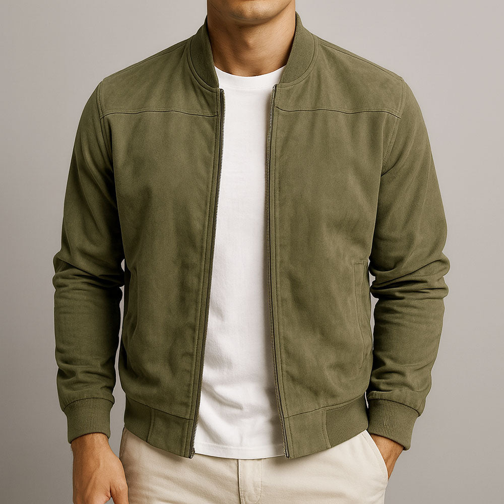 Adrián – Chaqueta Bomber de Ante Premium - Suave