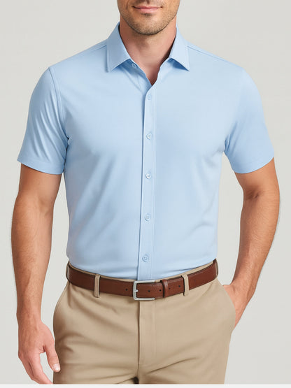 Camisa Sin Planchado con Estiramiento en 4 Direcciones – Botones Transparentes