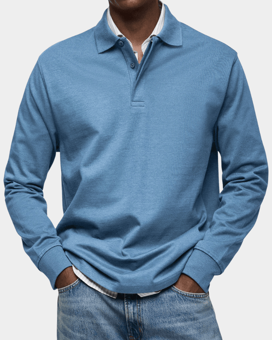 Polo de Primavera Cómodo con Mangas Largas