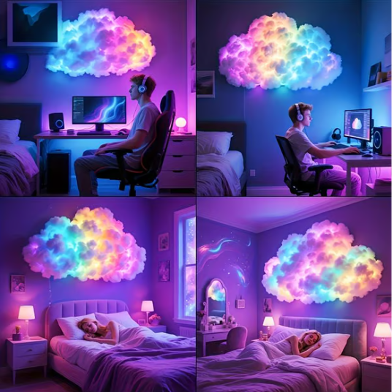 Luz de Nube de Trueno LED Alimentada por USB - Decoración Única Duradera