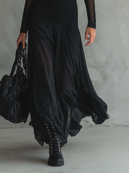 Ashley Flowing - Elegante vestido maxi suelto
