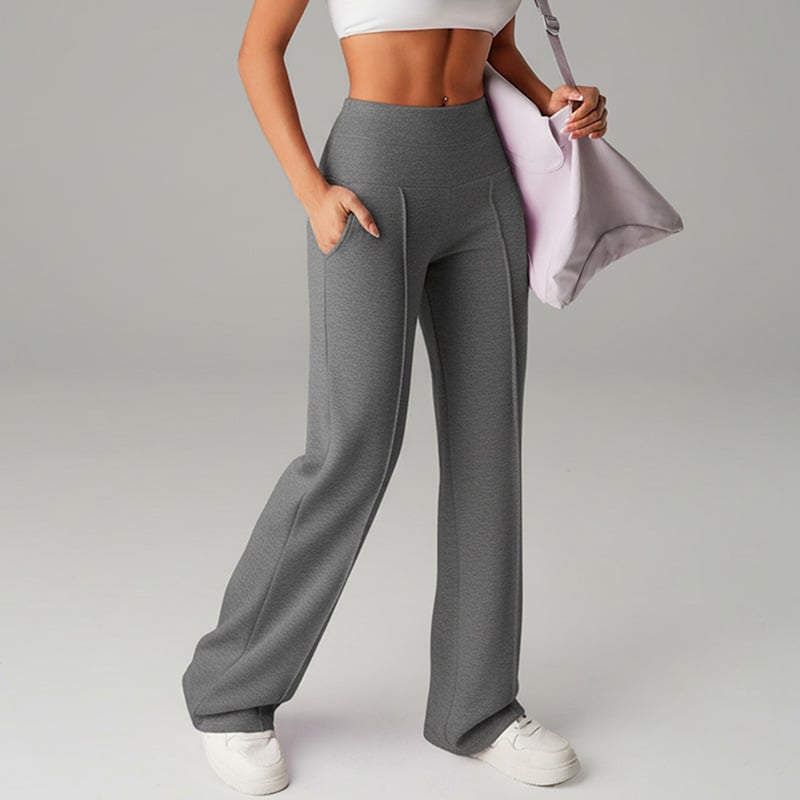 Pantalones de pierna recta de color sólido para mujer - Cómodos Pantalones
